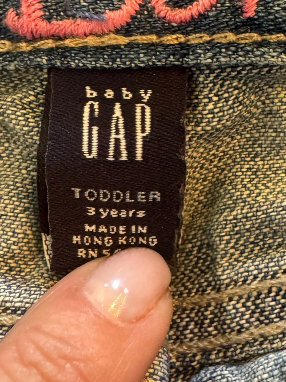 GAP Light Wash Jeans with Pink Cherry Appliqués